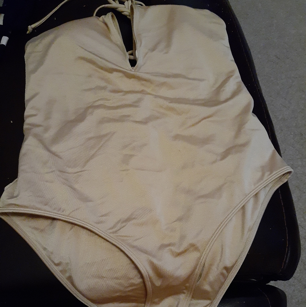 Large nude one piece bathingsuit